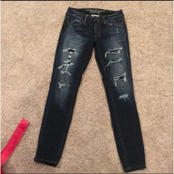 American Eagle Outfitters Denim - Women's American Eagle Jeggings 2 Regular Distressed Dark Wash